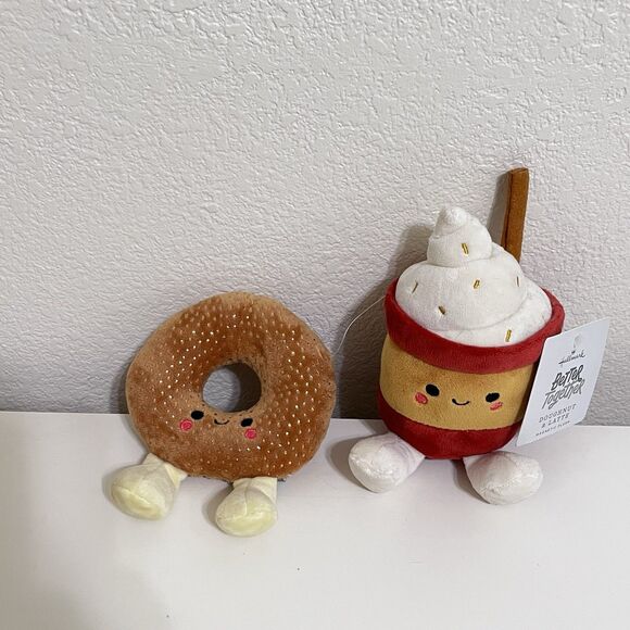 Hallmark Better Together Doughnut and Latte Magnetic Plush Pair Set w/ TAG - Picture 7 of 7